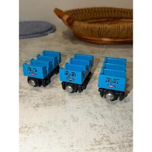 VTG Thomas & Friends Wooden Railway Mabel Jane Ada 3 Train Car Complete Set 1997